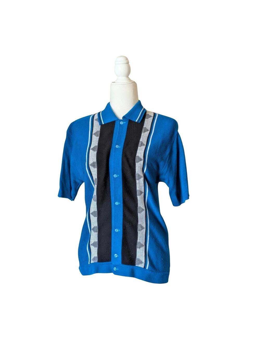 1960s Vintage Lightweight Knit Collared Top - Rockabilly - Polo